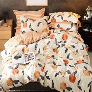 Peach 4pc duvet set